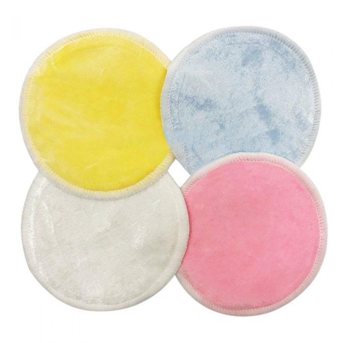 4 couleurs - Disques à démaquiller lavables en fibre de bambou
